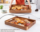 Large Wooden Ottoman Tray, Great 22"x18" Rectangle Trays for Big Ottoman Counter, Huge Kitchen Wood Serving Tray Round Corner, Living Room Coffee Table Decor Centerpiece Organizer Trays by CozyNest Decor