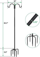 FEED GARDEN Adjustable Double Shepherds Hook for Outdoor with 5 Prong Base 76 Inch Heavy Duty Two Sided Bird Feeder Pole for Hanging Plant Baskets, Solar Light Lanterns, Wind Chimes by GreenHaven Gardens