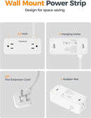 TESSAN 5 FT White Extension Cord, 900J Surge Protector Small Power Strip with 3 USB Ports (1 USB C), Flat Plug Power Strip, Mini Charging Station Suitable for Home Office Dorm by TinyTreasures Baby Boutique