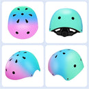 Color Gradient Adjustable Kids' Helmet with Knee & Elbow Pads Set | Multi-Sport Safety Gear for Boys & Girls Ages 5-14 | Skateboarding, Scooters, Roller & Inline Skating, Longboarding by TinyTreasures Baby Boutique