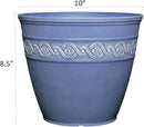 Classic Home and Garden Corinthian Resin Flower Pot Planter, Slate, 10"