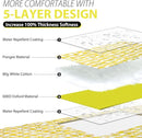ZAZE Extra Large Picnic Blankets, 80''x80'' Washable Waterproof Foldable Oversized Compact Picnic Mat for Spring Summer Blanket Beach, Camping on Grass (Yellow and White) by TinyTreasures Baby Boutique