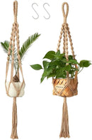 2Pcs Macrame Plant Hangers Indoor & Outdoor (27.56”) Boho Hanging Planters for Indoor Plants, Macrame Wall Hanging Decor for Flower Pots & Baskets (Pots Not Included) by GreenHaven Gardens