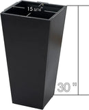 Kozyard 15.4" x 15.4" x 30" Tall Taper Black Metal Planter Flower Plant Pot Indoor Outdoor Planters Steel Flower Pot All-Weather Use with 2 Partition Panels for for Trees, Plants Flowers by CozyNest Decor