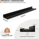 Fun Memories Picture Ledge Shelves Set of 2, 32 Inch Rustic Wall Mounted Floating Shelves with Lip for Home Storage and Décor in Bathroom, Kitchen, Nursery, Bedroom, Living Room, Black by CozyNest Decor
