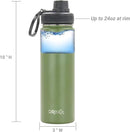 Drinco Stainless Steel Water Bottle Spout Lid Vacuum Insulated Double Wall Water Bottle Wide Mouth (40oz 32oz 22oz 18oz 14oz) Leak Proof Keeps Cold or Hot (22 oz, 22oz Forest) by CozyNest Decor
