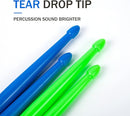 5A Nylon Drumsticks for Kids Adults: Light Durable Drum Sticks Blue Green with Anti-Slip Handles for Electronic Drums Exercise Percussion Accessories (2 Pairs) by TinyTreasures Baby Boutique