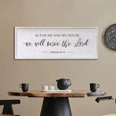 As for Me and My House We Will Serve the Lord Wall Decor - 32" x 12" Large Rustic Family Living Room Wood Framed Home Sign Joshua 24 15 Christian Bible Verse Plaque Hanging Wall Art(White) by CozyNest Decor