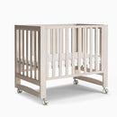 EvoNest Baby Crib, 6 in 1 Convertible Mini Crib with Wheels, 100% New Zealand Solid Wood Growing Bed, 4 Adjustable Mattress Height，Washed Natural by TinyTreasures Baby Boutique