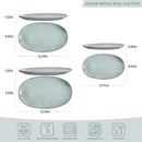 famiware Serving Platter, Oval 15.59/14.3/12.9inch Serving Dishes for Entertaining, Serving Bowls, Reactive Glaze, Stoneware Serving Trays for Party, Food, Turkey, Cheese, Ocean Series, Grey by CozyNest Decor