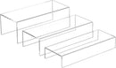 Clear Riser Display Shelf 3pcs, Desktop Rectangular Acrylic Display Shelves Storage Organizer, Acrylic Stands for Funko Pop Figure, Bags, Shoes, Spice Jars, Skincare, Cosmetics - 12-2'', 3'', by CozyNest Decor