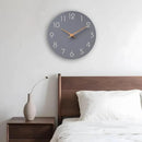Mosewa Large Wall Clock 16 Inch Gray Modern Flatwood Silent Non Ticking Battery Operated Decorative for Bedroom Bathroom Living Room Kitchen Home Office Hotel by CozyNest Decor