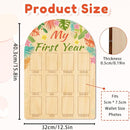 ORIGACH My First Year Baby Growth Photo Display Wood Board - 12 Months Newborn Milestones Photo Board - Neutral Baby Keepsake Board 1st Birthday Party Nursery Decor New Mom Gift - Tropical Leaves by TinyTreasures Baby Boutique