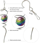 Multi Color Wind Spinner Tail Gazing Ball Spiral Decorative Wind Sculptures - 13in Height by CozyNest Decor