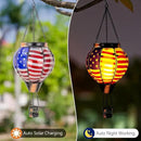 2PCS Flag Solar Hot Air Balloon Lantern with Flame Flickering Light,Glass Hot Air Balloon Solar Lanterns Outdoor Waterproof,Hanging Outdoor Light for Patio Yard Garden Birthday Gifts for Women by GreenHaven Gardens