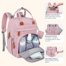 BabbleRoo Diaper Bag Backpack - Baby Essentials Travel Tote - Multi function Water Resistant Diaper Bag, Travel Essentials Baby Bag with Changing Pad, Stroller Straps & Pacifier Case - Unisex, Pink by TinyTreasures Baby Boutique