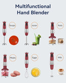 Immersion Blender Handheld 1000W 5 in 1 Corded Stick Hand Blender Kitchen with 12 Speed, BPA-Free, Mixing Beaker, Chopper, Whisk, Milk Frother, Perfect Emulsifier for Soup, Baby Food, Sauce, Puree by TinyTreasures Baby Boutique