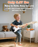 30 Inch Kids Electric Guitar Kit Beginner Complete Bundle with Smooth Fingerboard, Lightweight Design for Child, 5W Practice Amp, Gig Bag, Tuner, Strap, Cable, Picks, Extra Strings, RST-70 Black by TinyTreasures Baby Boutique