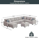 L Lengend Vansen Modular Sectional Sofa U Shaped Couch with Ottoman Modern Reversible Corner Sectional Couch for Living Room (Light Grey, U Shaped Sofa-5) by CozyNest Decor