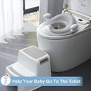 ANGELBLISS Baby Potty Training Toilet Seat with Soft Cushion Handles, Haute Collection, Double Anti-Slip Design and Splash Guard for Boys and Girls (Grey) by TinyTreasures Baby Boutique