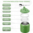 Soup Thermo for Hot Food Kids 25.5oz Lunch Containers with Buckle Lid Wide Mouth Hot Food Jar Vacuum Insulated Stainless Steel Bento Box Leakproof with Spoon(Green) by TinyTreasures Baby Boutique