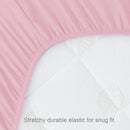 4-Pack Fitted Pack and Play Sheets for Boys and Girls - Breathable, Soft Microfiber Baby Sheets in Grey and Pink by TinyTreasures Baby Boutique