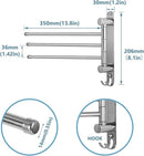 Towel Rack Wall Mounted JSVER 3 Arms Bathroom Towel Rack, 180° Rotation Space Saving Towel Holder for Bathroom by CozyNest Decor