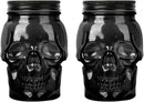 Set of 2 Skull Mason Jar Glasses with Lids | 42oz Reusable Halloween Drinking Glasses | Unique Skull Décor, Storage, & Canning Jars for Parties & Gifts by CozyNest Decor