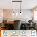 Modern 3-Light Pendant Island Light Fixture Black Ceiling Hanging Lights with Clear Seeded Glass and Adjustable Cord,Industrial Pendant Lighting for Kitchen Living Room Dining Room Foyer by CozyNest Decor