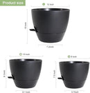 12/10/9 inch Large Self Watering Pots, Planter, Plant Pots with Mesh Drainage Holes for Indoor Outdoor Garden Plants, Plastic Flower Pots with Removable Deep Reservoir, Black by GreenHaven Gardens