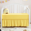 Horbaunal 2 Pack Set Crib Skirt & Crib Bed Sheet, Yellow Crib Bed Skirt 28" x 52" with 14" Drop Dust Ruffle, Soft Microfiber Toddler Bedskirt Nursery Bedding Skirt for Baby Girls and Boys by TinyTreasures Baby Boutique