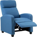BestMassage | Recliner Chair | No Massage Function | Textile Blue | with Lumbar Support, Adjustable Push Back, Wide Armrests, Footrest & Padded Seat | Easy Assembly | for Living Room, Home Theatre by CozyNest Decor