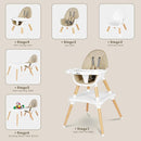 Gofirst 6 in 1 Baby High Chair,Convertible Wooden High Chairs for Babies and Toddlers,Infant Dining Booster Seat,Building Block Table/Baby Highchair 4-Position Removable Baby Feeding Chair by TinyTreasures Baby Boutique