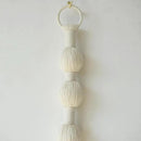 Macrame Wall Hanging Small Sphericity Cotton Textile Tassel Wall Hanging Fiber Yarn Art for Living Room Bedroom 27'' L x 2.3'' W by CozyNest Decor
