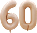 GOER Number 60 Balloons for 60th Birthday Party Decorations,42 Inch Jumbo Foil Helium Balloons for 60th Anniversary (Caramel) by TinyTreasures Baby Boutique