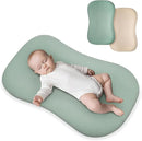 Muslin Baby Lounger Cover for Snuggle Me Organic Lounger/Baby Lounger/Organic Cotton Handmade Cover for Infant/Toddler Lounger/Nursing Pillow(Green, Wheat) by TinyTreasures Baby Boutique