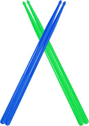 5A Nylon Drumsticks for Kids Adults: Light Durable Drum Sticks Blue Green with Anti-Slip Handles for Electronic Drums Exercise Percussion Accessories (2 Pairs) by TinyTreasures Baby Boutique