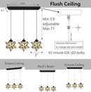 Modern Frosted White Glass Chandelier Dining Room Farmhouse Star Pendants Lights for Kitchen Island LED Ceiling Hanging Lighting Included Warm Light Bulbs Black by CozyNest Decor