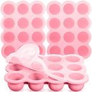 3 Pcs Baby Food Storage Container 12 Cup Silicone Baby Food Freezer Tray with Lid Stackable Reusable Silicone Baby Food Freezer Storage Tray for Food Vegetable Fruit Puree and Breast Milk (Pink) by TinyTreasures Baby Boutique