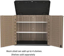 Horizontal Resin Storage Shed, 34 Horizontal Cu.ft Outdoor Storage Cabinet Waterproof for Garden/Backyard/Home/Pool, Lockable(34 Cu.ft-Brown) by GreenHaven Gardens