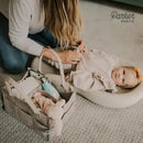 Parker Baby Co. Diaper Caddy - Nursery Storage Bin and Car Organizer for Diapers and Baby Wipes - Oatmeal, Large by CozyNest Decor