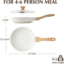 SENSARTE Nonstick Ceramic Frying Pan Skillet with Lid, 12.5 Inch Omelet Pan, Healthy Non Toxic Chefs Pan, Induction Compatible Egg Pan with Heat Resistant Handle, Free of Intentionally Added PFAS/PTFE by CozyNest Decor