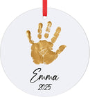 Baby Hand and Footprint Ornament - Baby's Frist Christmas Ornaments with Custom Photo, Name, Date - Personalized Baby Gifts, Newborn Keepsake, New Mom Gifts by TinyTreasures Baby Boutique