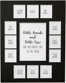 Rustic Red Door Co. Baby's First Year Picture Mat - No Frame - Little Hands and Little Toes Photo Collage - 13 Picture Slots - Newborn Birth to One Year Birthday - Watch Your Baby Grow (Black Mat) by TinyTreasures Baby Boutique