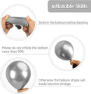 RUBFAC Silver Balloons 129pcs Different Sizes 18 12 10 5 Inches, Metallic Balloon Garland Arch Kit for Birthday Party Graduation Wedding Holiday Decoration by TinyTreasures Baby Boutique