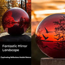 12 Inch Stainless Steel Gazing Globe,v2croft Hollow Ball Mirrored Surface Polished Shiny Sphere,Garden Stainless Steel Gazing Ball for Outdoor Lawn Pond Yard Ornament(red) by GreenHaven Gardens