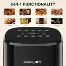 Air Fryer 3.8 Quarts for 1-2 people, 8-in-1 Functions, Air Fry, Roast, Bake, Broil, Preheat, Shake, Digital Small Air Fryer, Nonstick Dishwasher-Safe Basket, Compact Air Fryers, Black by CozyNest Decor