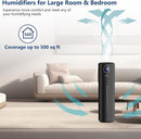 Large Humidifiers for Bedroom, 9L/2.5Gal Ultrasonic Cool Mist, Easy Clean with 350ML/H Large Mist Speed, Quiet Tower, Suitable for Kids Room Plant Yoga (Black) by TinyTreasures Baby Boutique