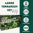 Cute Farms Terrarium Starter Kit | Moss, Vermiculite, Soil, Pebbles, Plant Food, Finishing Tools, Build and Care Guide | DIY Succulent Terrarium for Adults and Kids (Large + Live Plants) by CozyNest Decor