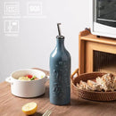 Sweejar Large Olive Oil Dispenser Bottle with Spout, 24 Oz Ceramic Oil Dispenser for Kitchen, Relief Opaque Oil Cruet, Oil Container for Cooking, EVOO, Avocado Oil, Vinegar, Pack of 1(Fog Blue) by CozyNest Decor